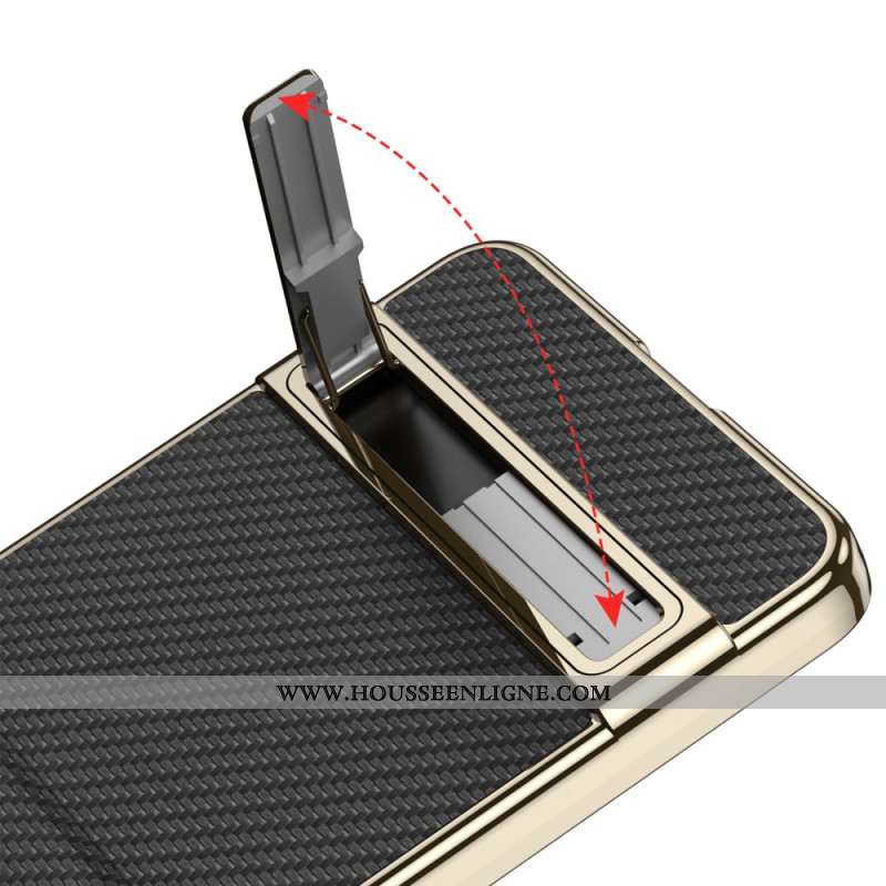 Coque Samsung Galaxy Z Flip 7 Simili Cuir et Support GKK