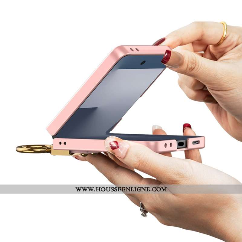 Coque Samsung Galaxy Z Flip 7 Support-Anneau et Film Protecteur d'Écran GKK