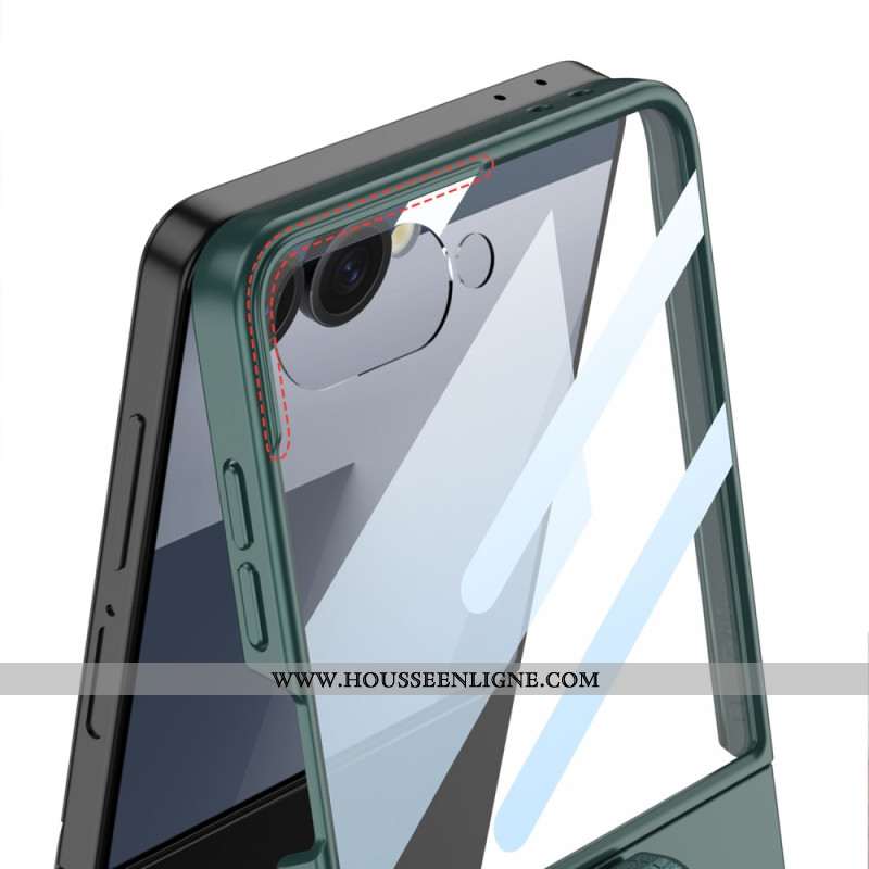 Coque Samsung Galaxy Z Flip 7 Support-Anneau et Film Protecteur d'Écran GKK