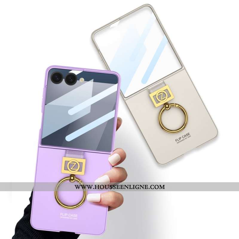 Coque Samsung Galaxy Z Flip 7 Support-Anneau et Film Protecteur d'Écran GKK