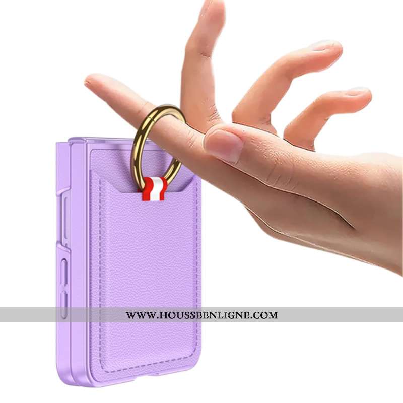 Coque Samsung Galaxy Z Flip 7 Support-Anneau et Porte-Cartes