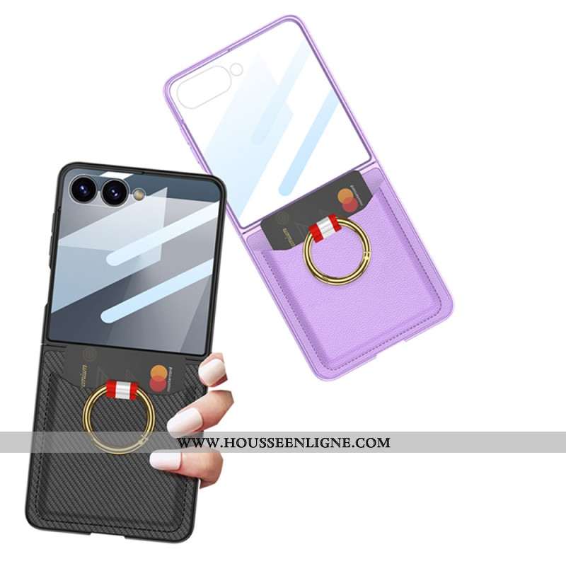 Coque Samsung Galaxy Z Flip 7 Support-Anneau et Porte-Cartes
