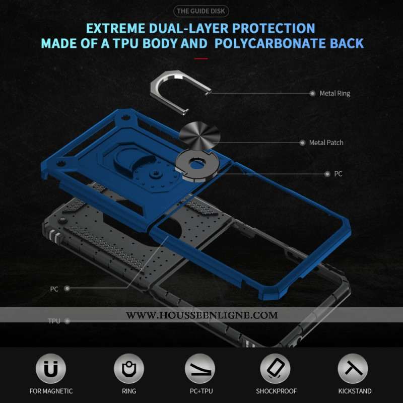 Coque Samsung Galaxy Z Flip 7 Support-Anneau et Protection Antichoc