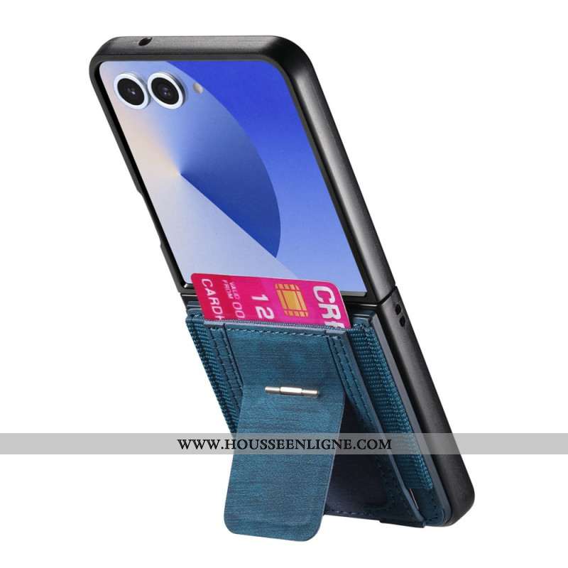 Coque Samsung Galaxy Z Flip 7 Support et Porte-cartes Rétro