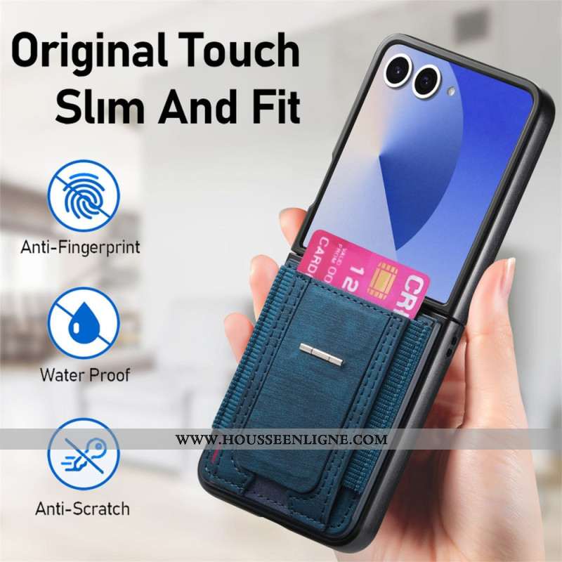 Coque Samsung Galaxy Z Flip 7 Support et Porte-cartes Rétro