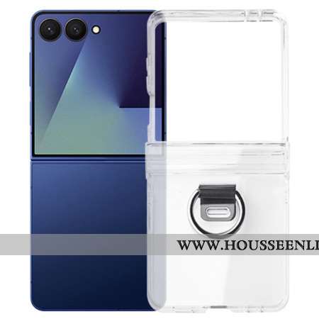 Coque Samsung Galaxy Z Flip 7 Transparente avec Anneau-Support