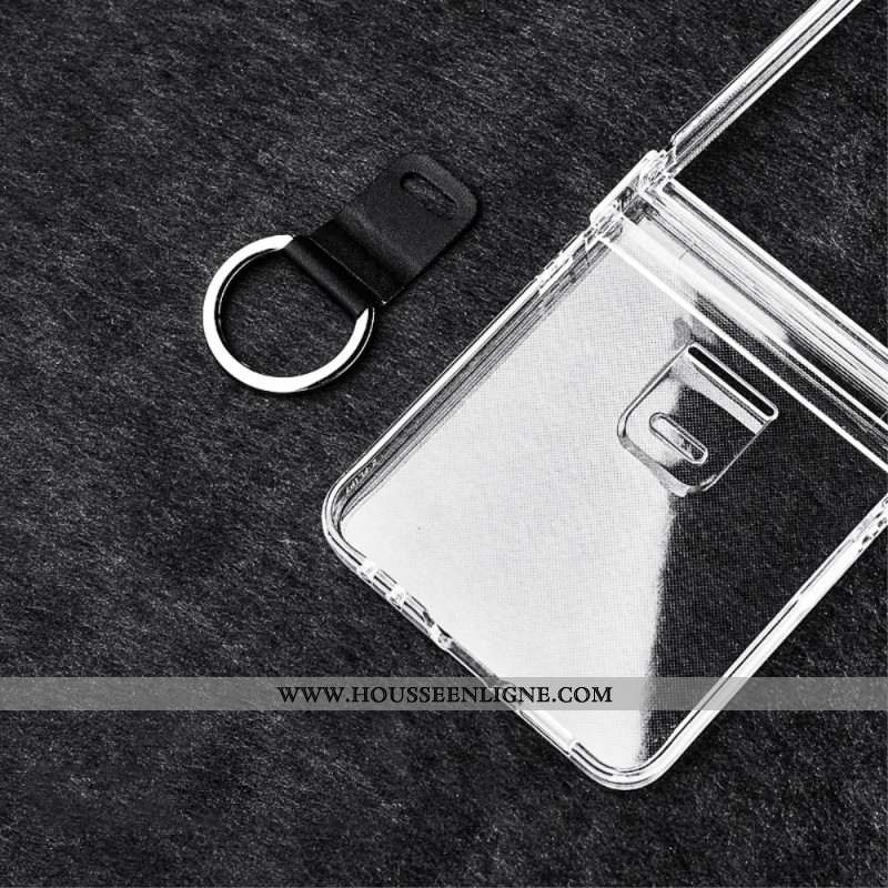 Coque Samsung Galaxy Z Flip 7 Transparente avec Anneau-Support