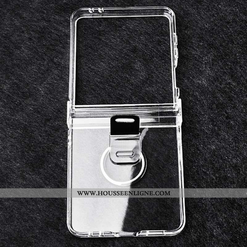 Coque Samsung Galaxy Z Flip 7 Transparente avec Anneau-Support