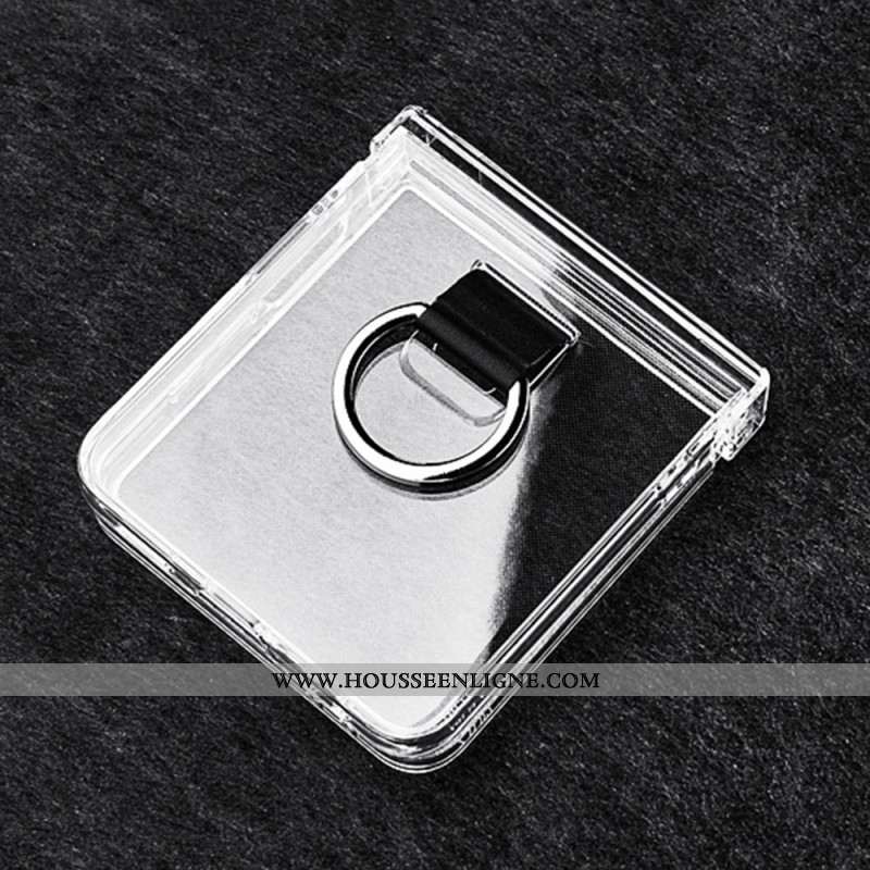 Coque Samsung Galaxy Z Flip 7 Transparente avec Anneau-Support
