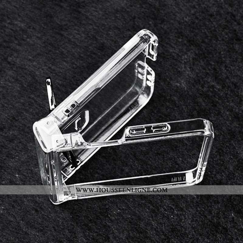 Coque Samsung Galaxy Z Flip 7 Transparente avec Anneau-Support