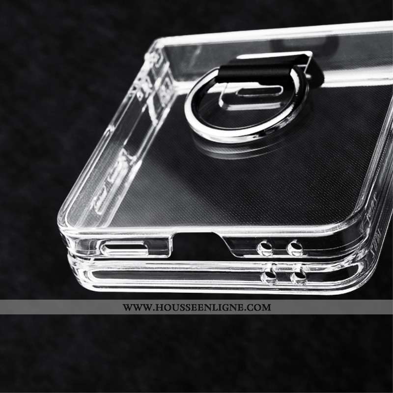 Coque Samsung Galaxy Z Flip 7 Transparente avec Anneau-Support