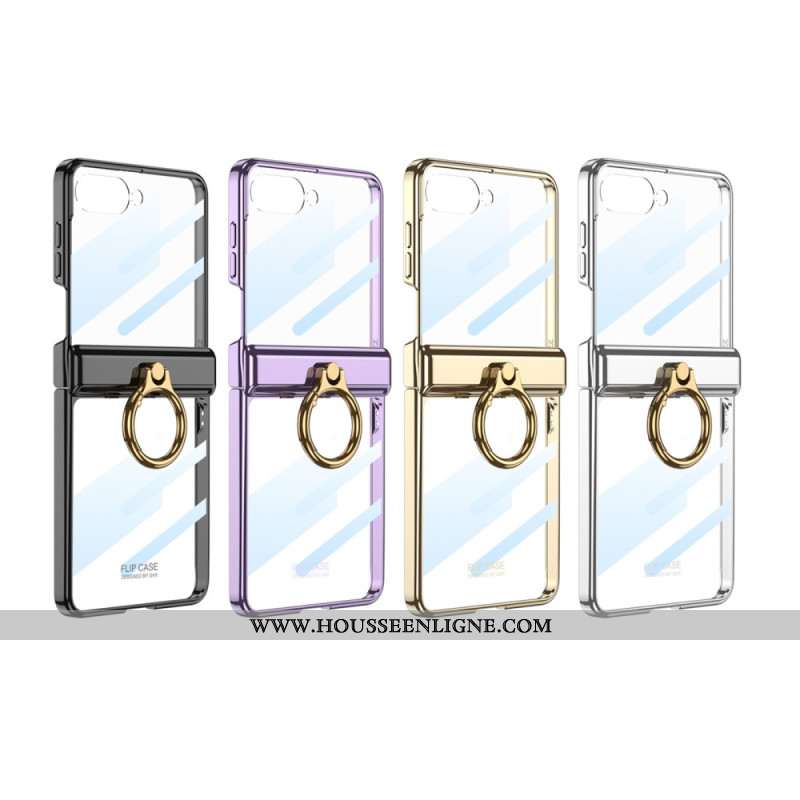 Coque Samsung Galaxy Z Flip 7 Transparente avecSupport et Protection Magnétique GKK
