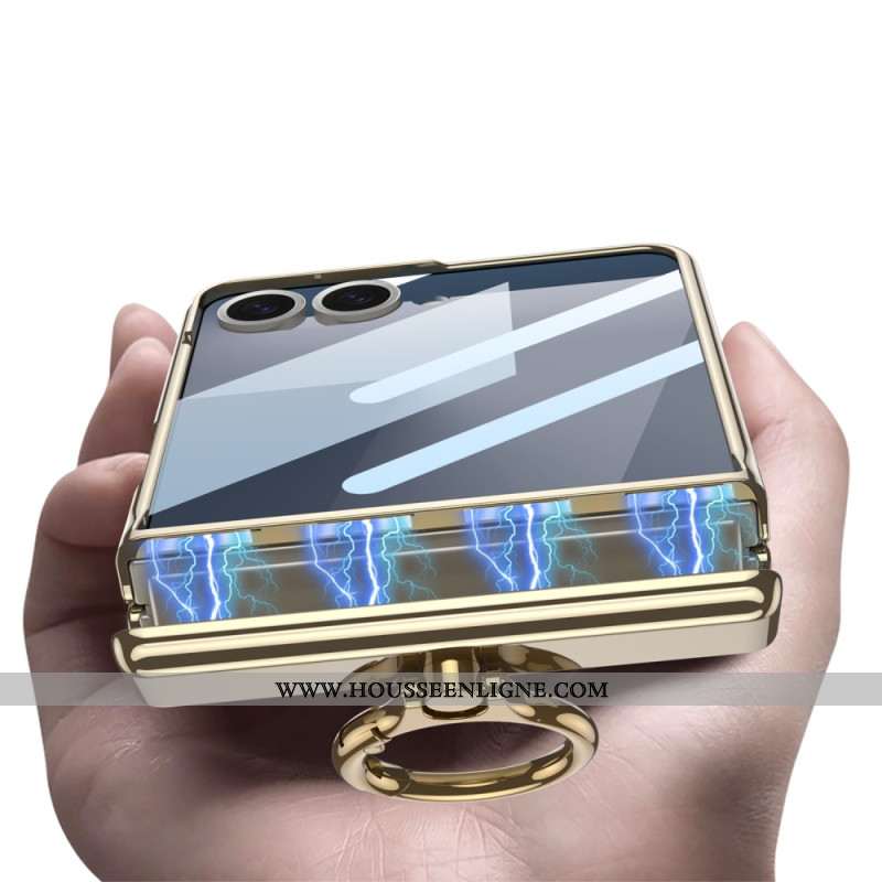 Coque Samsung Galaxy Z Flip 7 Transparente avecSupport et Protection Magnétique GKK