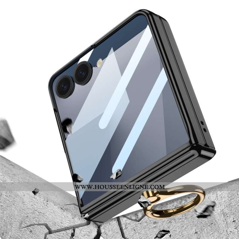 Coque Samsung Galaxy Z Flip 7 Transparente avecSupport et Protection Magnétique GKK