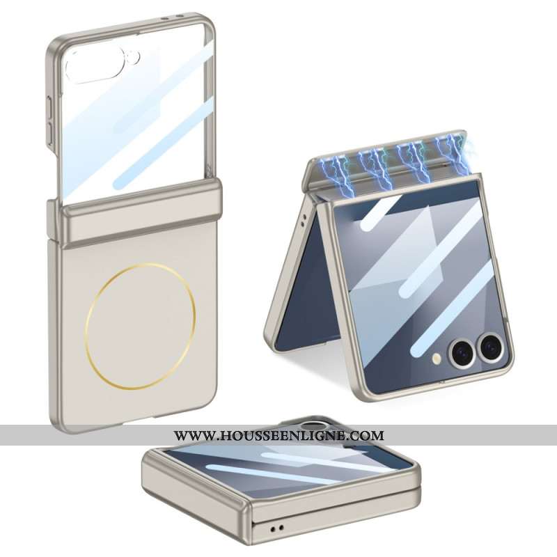 Coque Samsung Galaxy Z Flip 7 avec Fixation Magnétique, Protection de Charnière et marque GKK