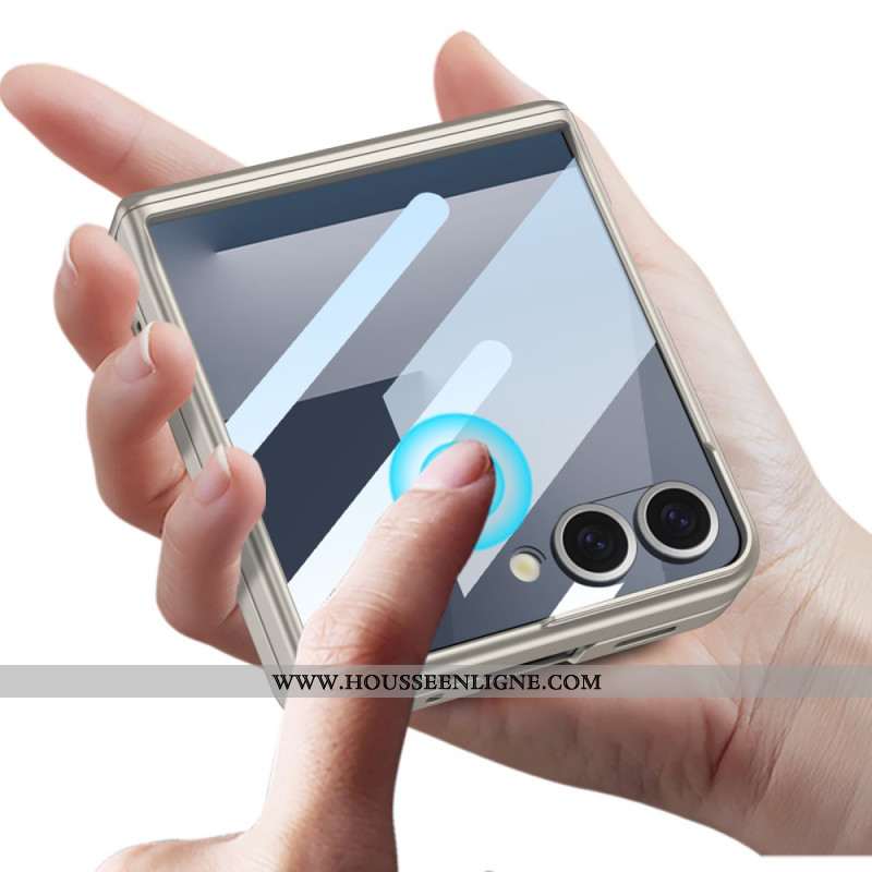 Coque Samsung Galaxy Z Flip 7 avec Fixation Magnétique, Protection de Charnière et marque GKK