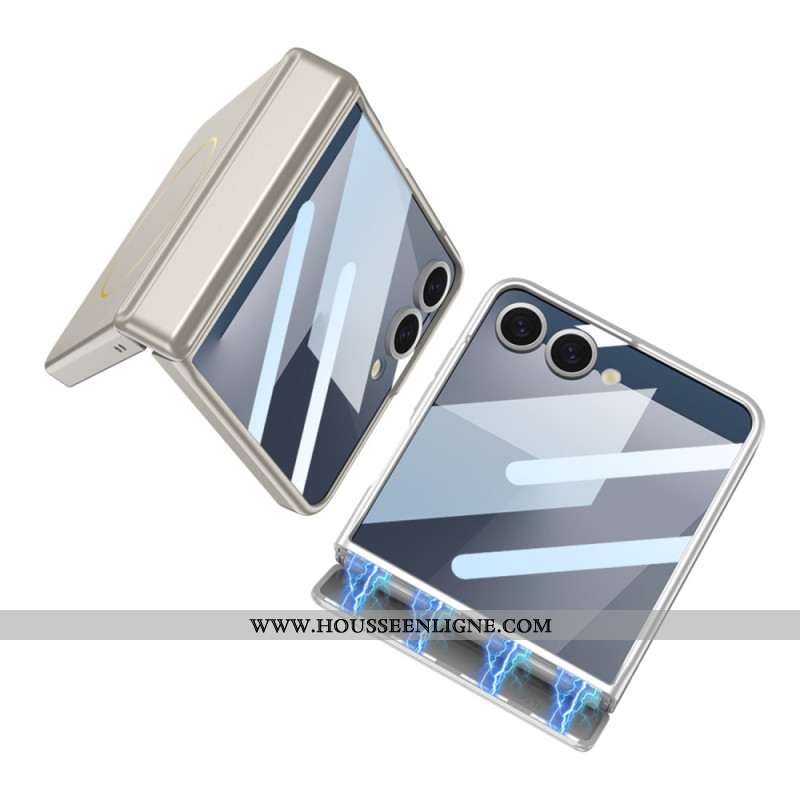 Coque Samsung Galaxy Z Flip 7 avec Fixation Magnétique, Protection de Charnière et marque GKK
