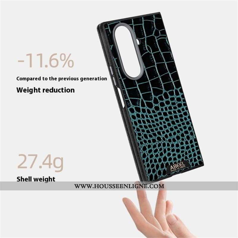 Coque Samsung Galaxy Z Fold 7 5G Compatible MagSafe Style Crocodile ABEEL