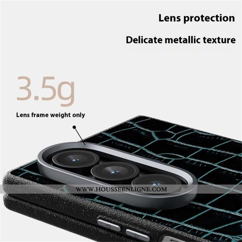 Coque Samsung Galaxy Z Fold 7 5G Compatible MagSafe Style Crocodile ABEEL