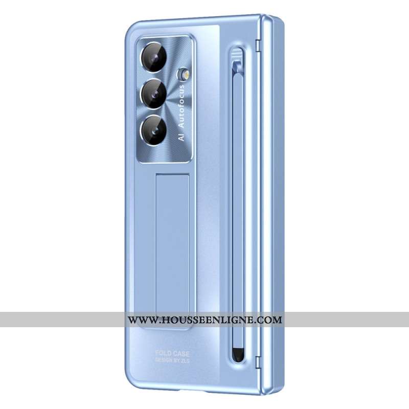 Coque Samsung Galaxy Z Fold 7 5G Effet Métal Support et Protection d'Écran
