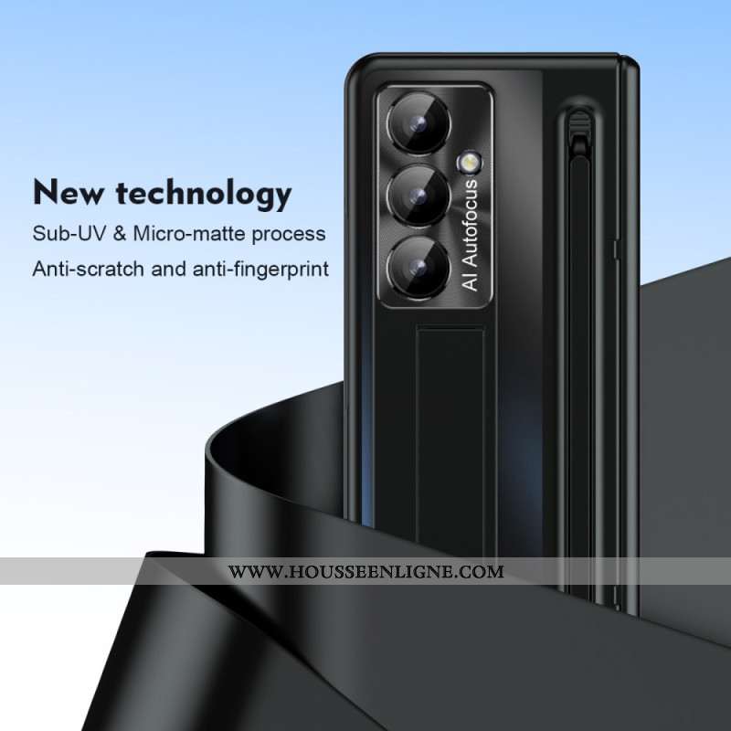 Coque Samsung Galaxy Z Fold 7 5G Effet Métal Support et Protection d'Écran