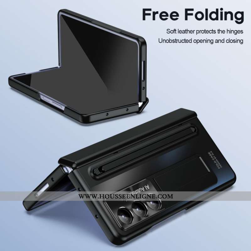 Coque Samsung Galaxy Z Fold 7 5G Effet Métal Support et Protection d'Écran