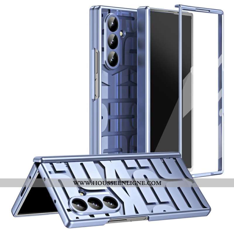 Coque Samsung Galaxy Z Fold 7 Design Lettres avec Protecteur Écran en Verre Trempé