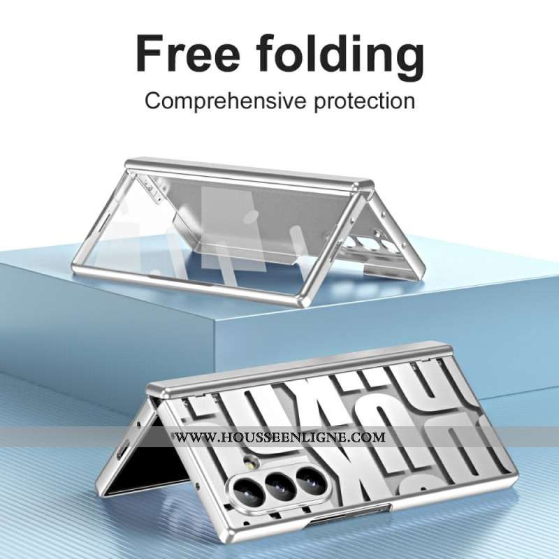 Coque Samsung Galaxy Z Fold 7 Design Lettres avec Protecteur Écran en Verre Trempé