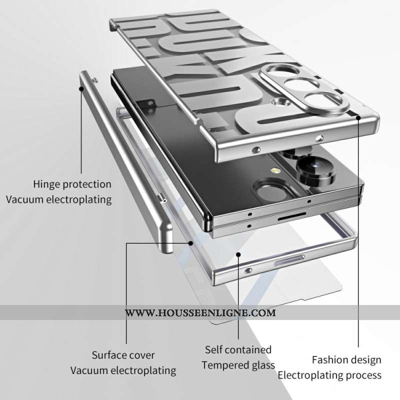 Coque Samsung Galaxy Z Fold 7 Design Lettres avec Protecteur Écran en Verre Trempé