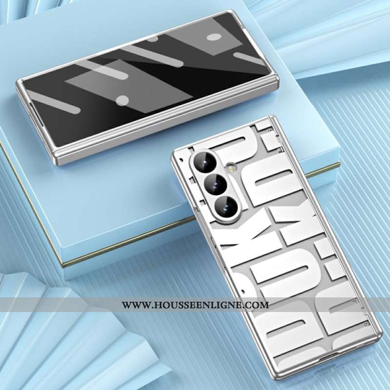 Coque Samsung Galaxy Z Fold 7 Design Lettres avec Protecteur Écran en Verre Trempé