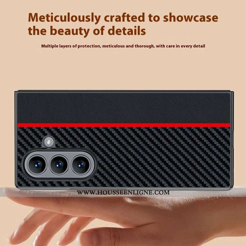 Coque Samsung Galaxy Z Fold 7 Déclinaison Fibre Carbone