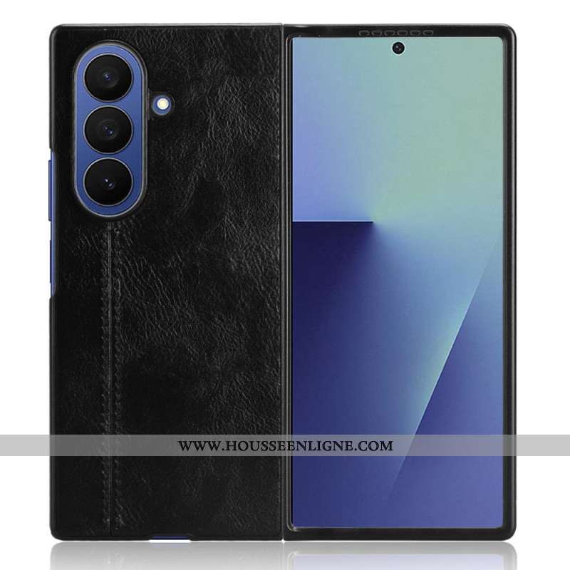 Coque Samsung Galaxy Z Fold 7 Effet Cuir Couture