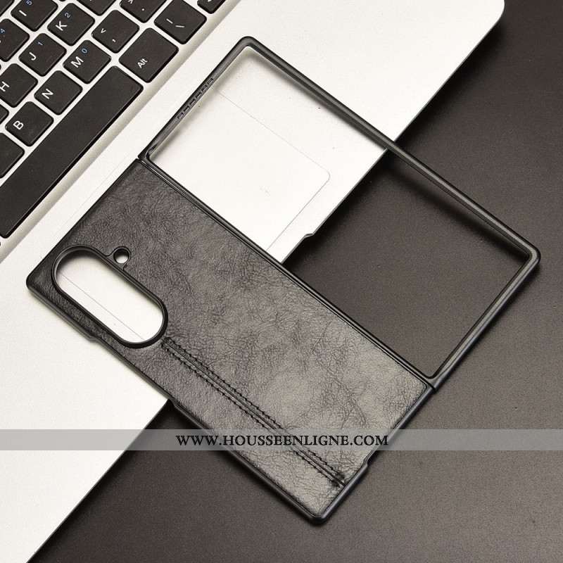 Coque Samsung Galaxy Z Fold 7 Effet Cuir Couture