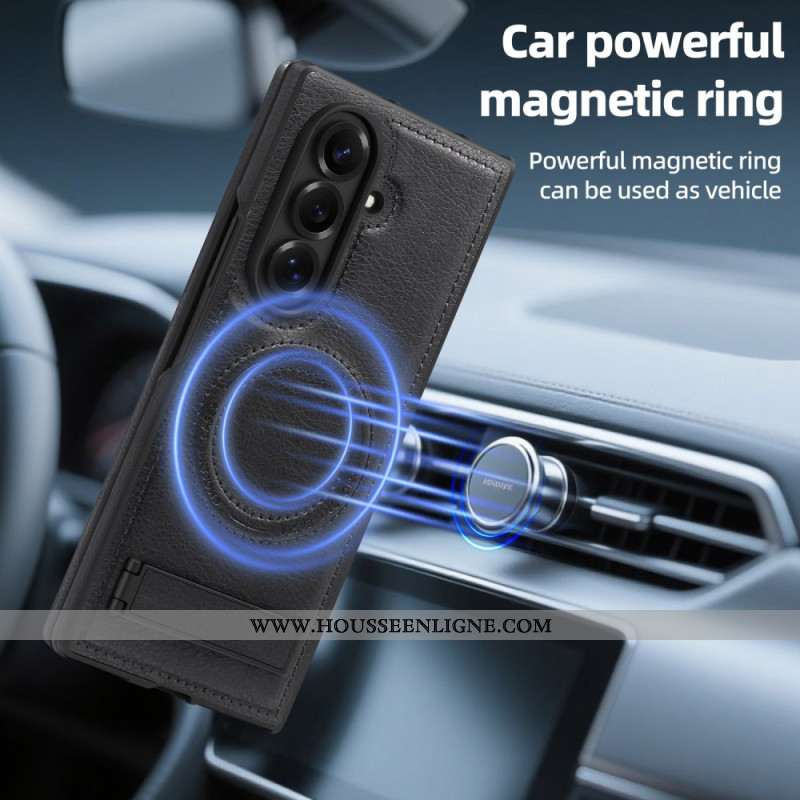 Coque Samsung Galaxy Z Fold 7 Effet Cuir MagSafe et Support