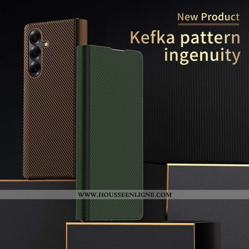 Coque Samsung Galaxy Z Fold 7 Effet Cuir avec Support Intégré
