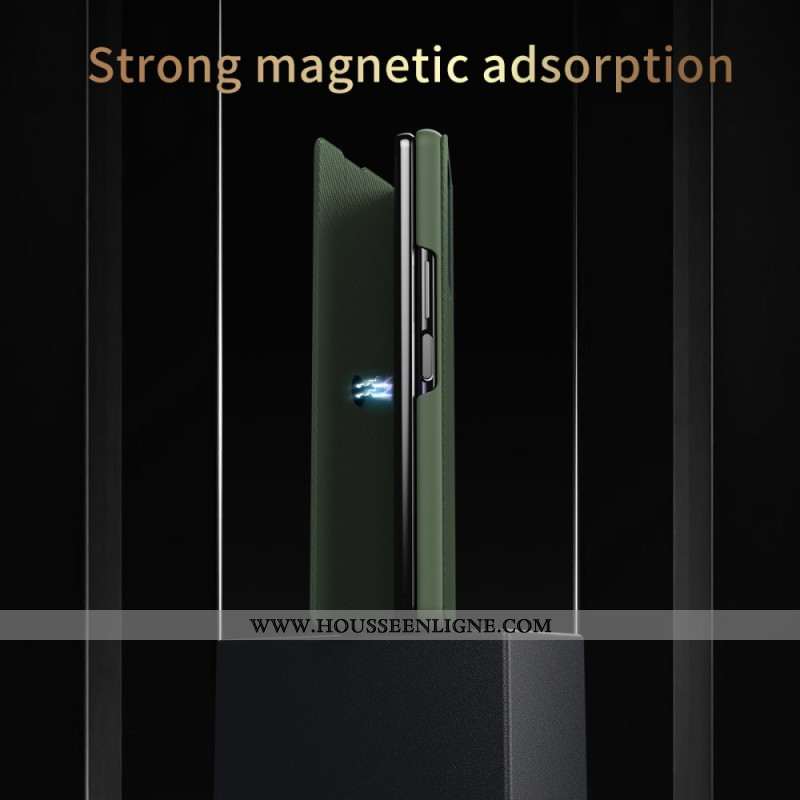 Coque Samsung Galaxy Z Fold 7 Effet Cuir avec Support Intégré