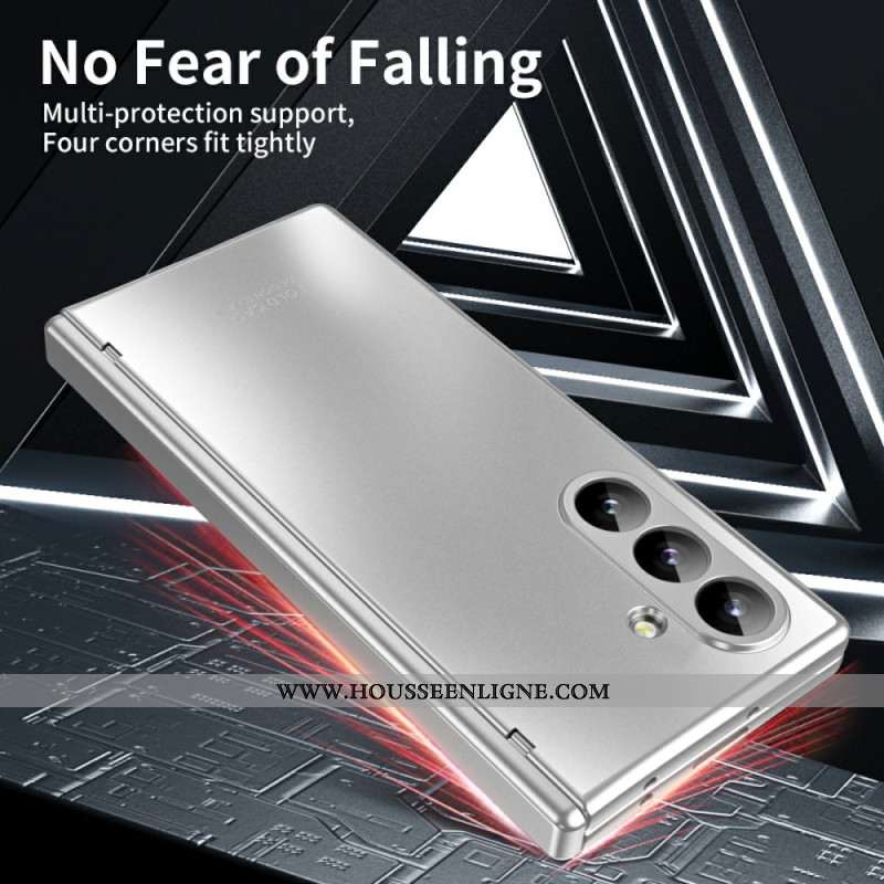 Coque Samsung Galaxy Z Fold 7 Effet Métal avec Film Protecteur d'Écran