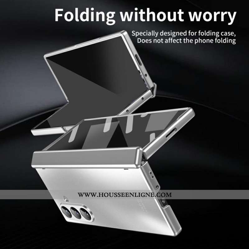 Coque Samsung Galaxy Z Fold 7 Effet Métal avec Film Protecteur d'Écran