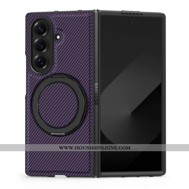 Coque Samsung Galaxy Z Fold 7 Magnétique Texturée Fibre Carbone