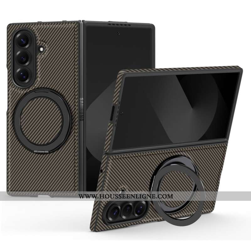 Coque Samsung Galaxy Z Fold 7 Magnétique Texturée Fibre Carbone