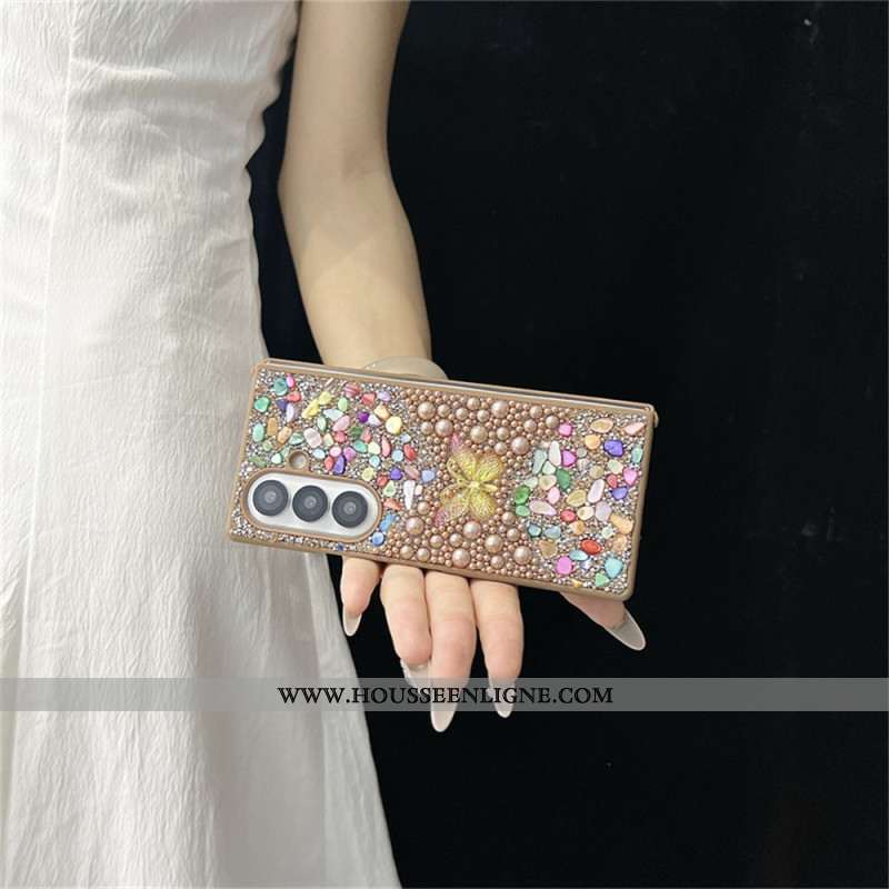 Coque Samsung Galaxy Z Fold 7 Papillon en Strass