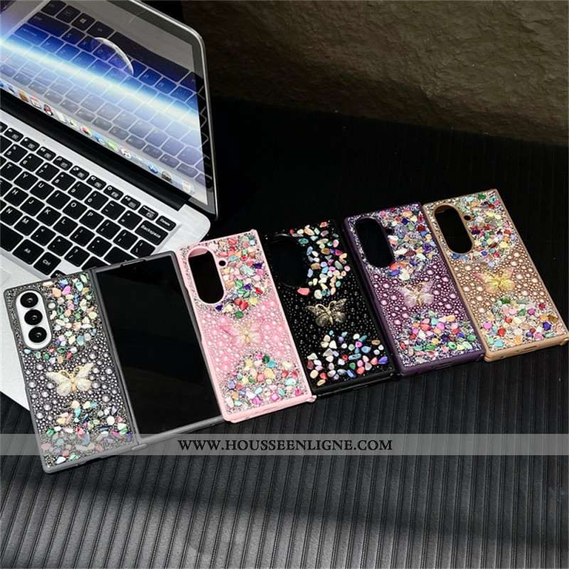 Coque Samsung Galaxy Z Fold 7 Papillon en Strass