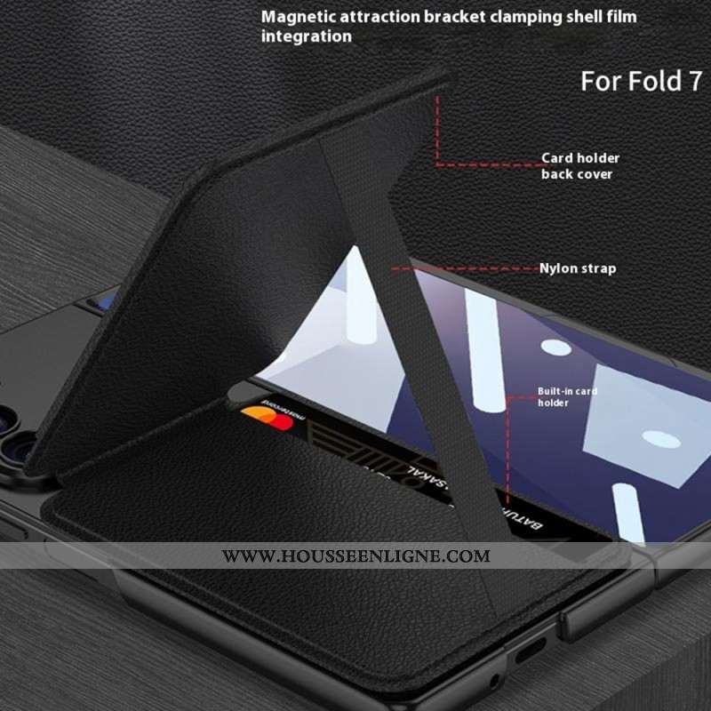 Coque Samsung Galaxy Z Fold 7 Porte-Cartes Amovible et Support intégré