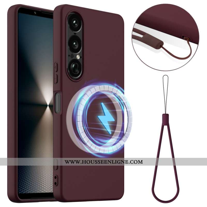 Coque Sony Xperia 1 VII Compatible MagSafe Silicone à Lanière