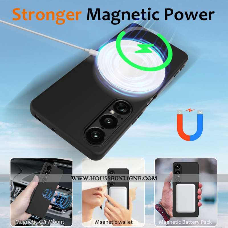 Coque Sony Xperia 1 VII Compatible MagSafe Silicone à Lanière