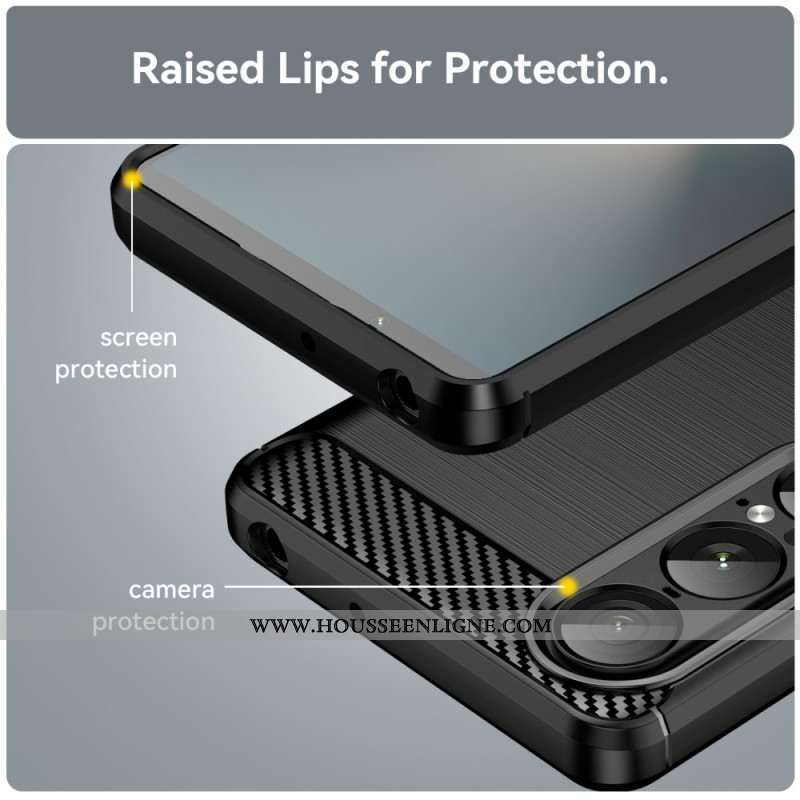 Coque Sony Xperia 1 VII Fibre Carbone Brossée