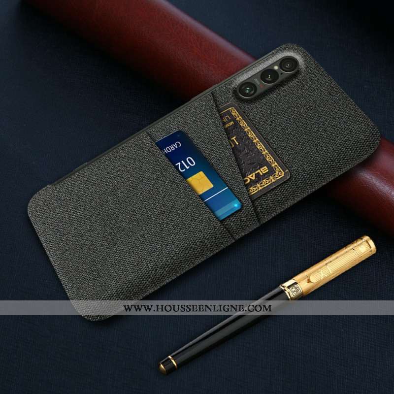 Coque Sony Xperia 1 VII Tissu Porte-Cartes