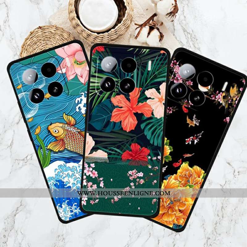 Coque Xiaomi 15 Bouquet Floral et Dragon