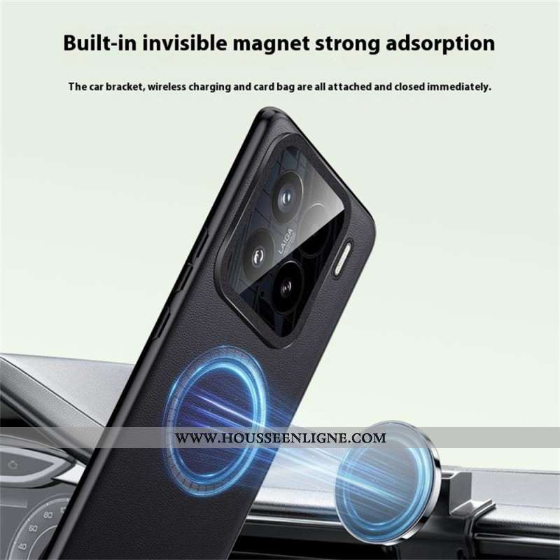 Coque Xiaomi 15 Compatible MagSafe Effet Cuir