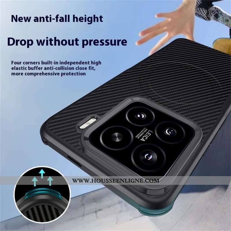 Coque Xiaomi 15 Compatible MagSafe Fibre Carbone